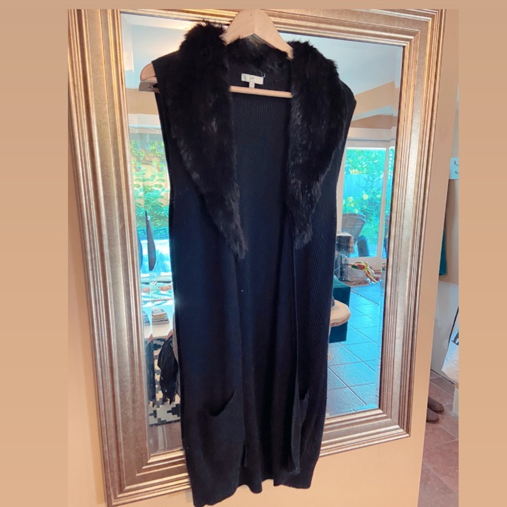 Joie wool/cashmere blend sweater with fur collar